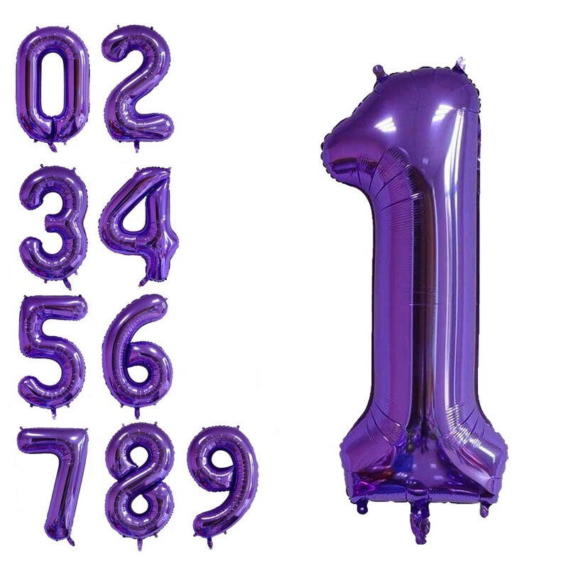 MoMo Balloon 40 Inch Jumbo Purple Number 1 Balloon Giant Balloons Prom Balloons Helium Foil Mylar Huge Number Balloons for Birthday Party Decorations/Wedding/Anniversary - Image 1